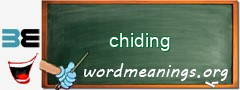 WordMeaning blackboard for chiding